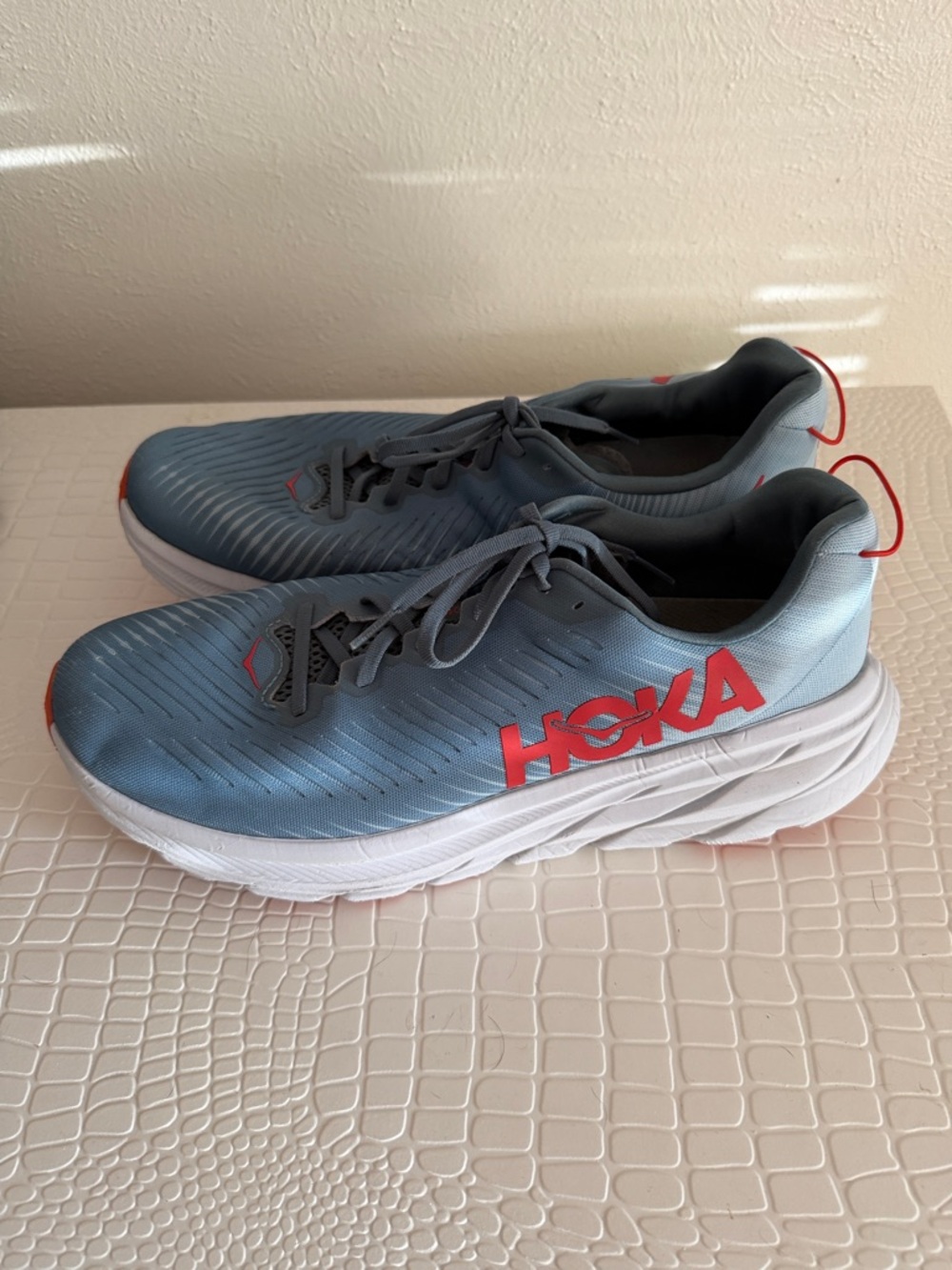 Hoka Sky-Blue Running Sneakers with Coral Logo - Picture 2 of 5